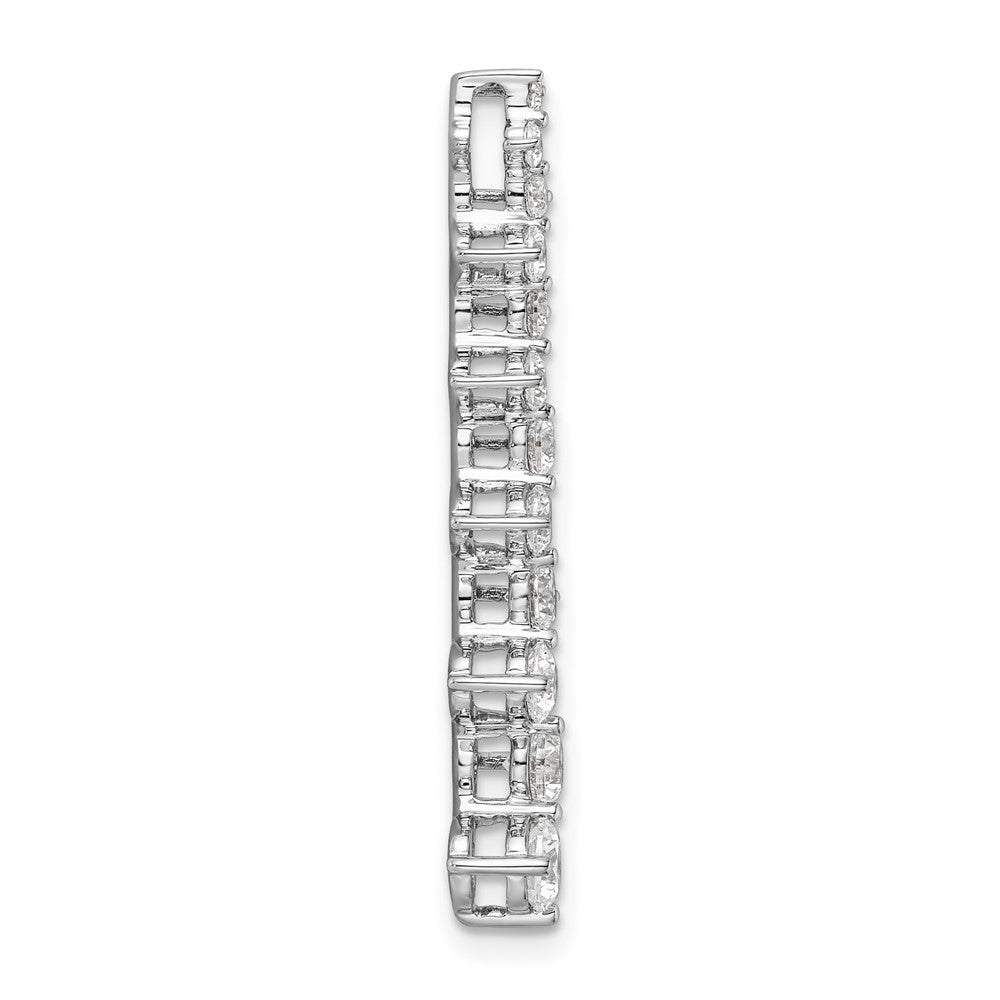 14 K Weißgold Fancy-Bar-Ketten-Gleitanhänger mit 1 ct. im Labor gezüchteten Diamanten, VS/SI+ G+