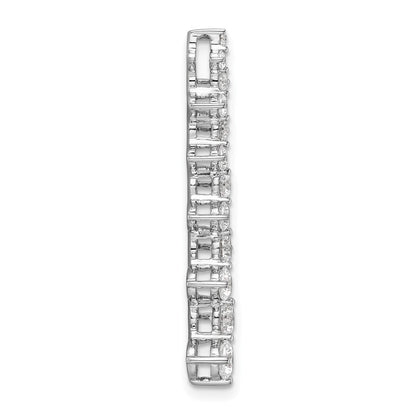 14 K Weißgold Fancy-Bar-Ketten-Gleitanhänger mit 1 ct. im Labor gezüchteten Diamanten, VS/SI+ G+
