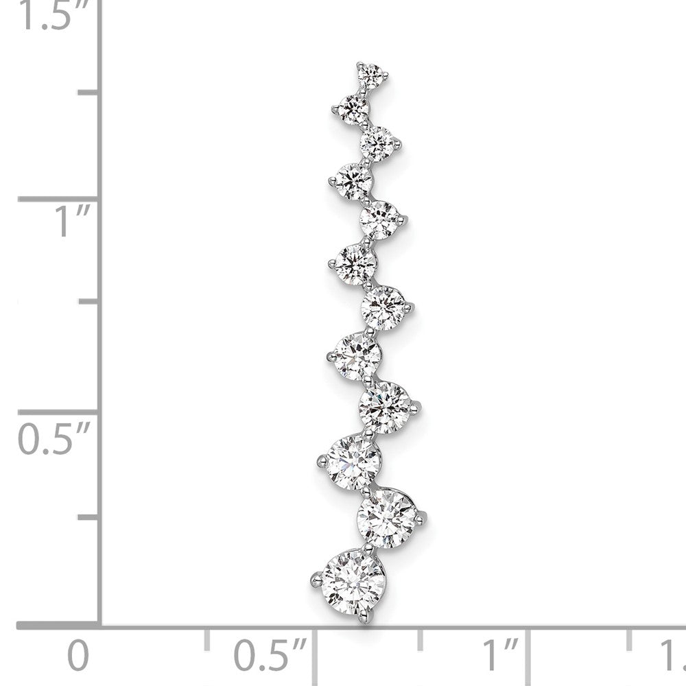 14 K Weißgold Fancy-Bar-Ketten-Gleitanhänger mit 1 ct. im Labor gezüchteten Diamanten, VS/SI+ G+