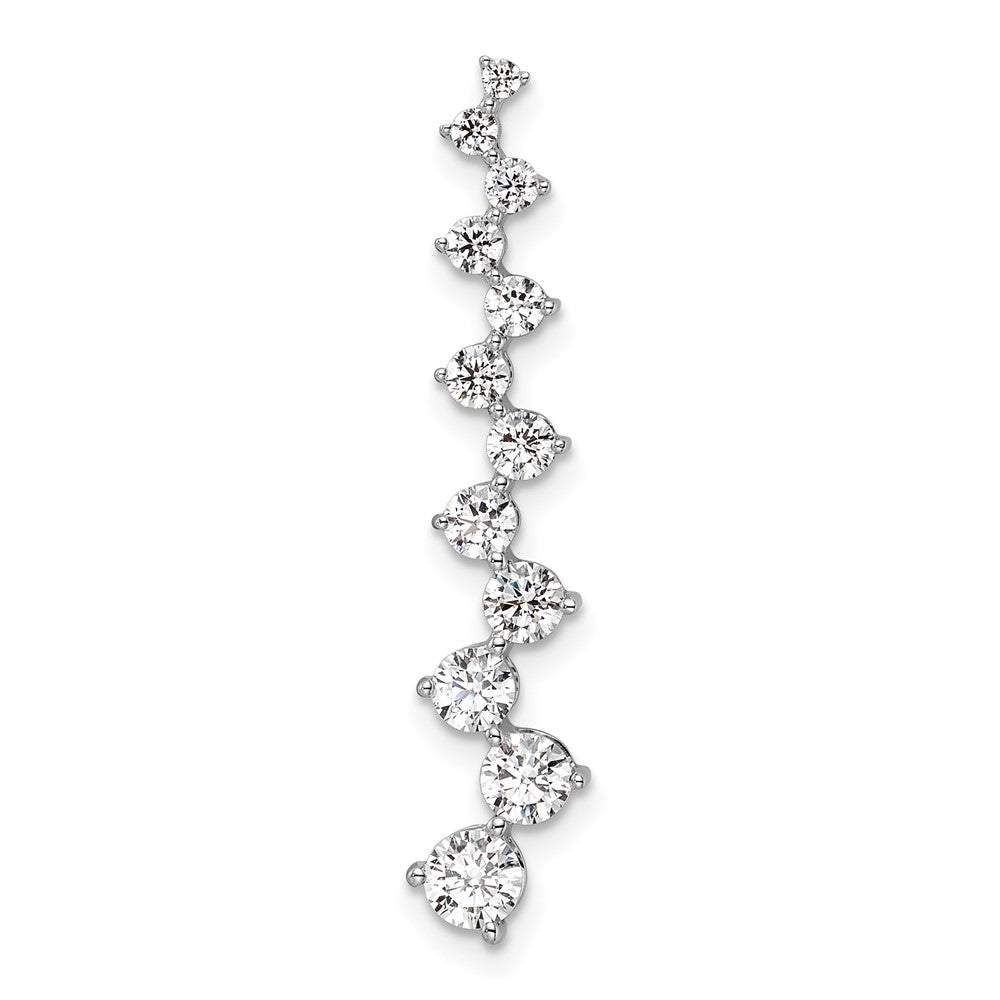 14 K Weißgold Fancy-Bar-Ketten-Gleitanhänger mit 1 ct. im Labor gezüchteten Diamanten, VS/SI+ G+