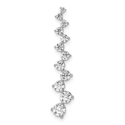 14 K Weißgold Fancy-Bar-Ketten-Gleitanhänger mit 1 ct. im Labor gezüchteten Diamanten, VS/SI+ G+