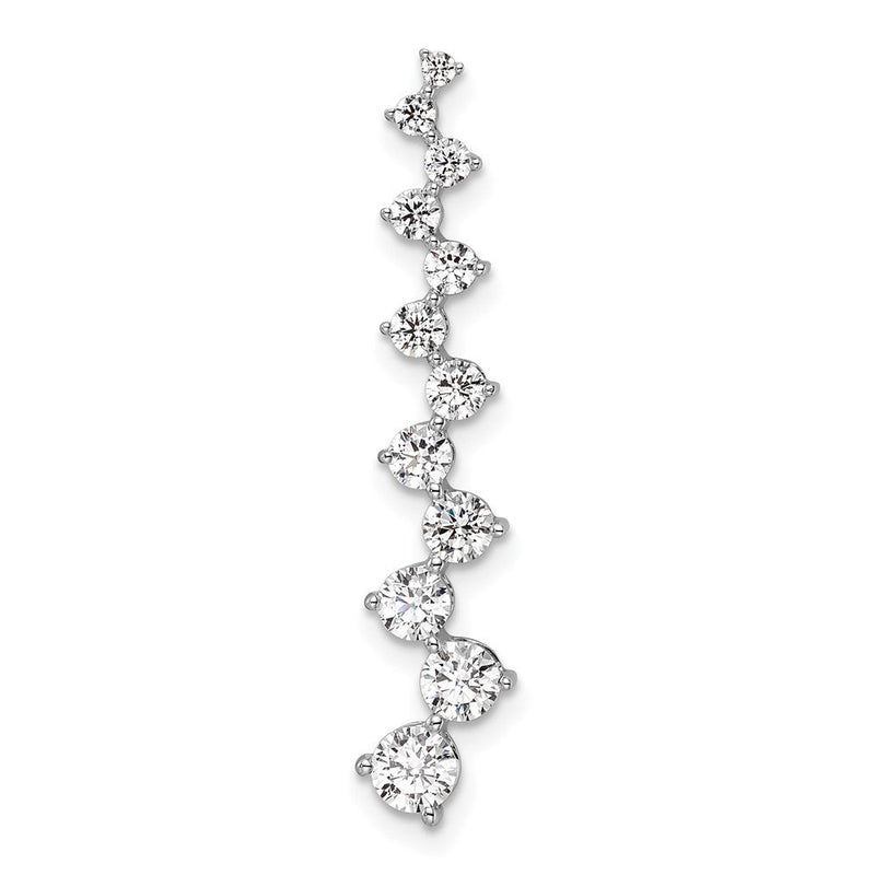 14 K Weißgold Fancy-Bar-Ketten-Gleitanhänger mit 1 ct. im Labor gezüchteten Diamanten, VS/SI+ G+