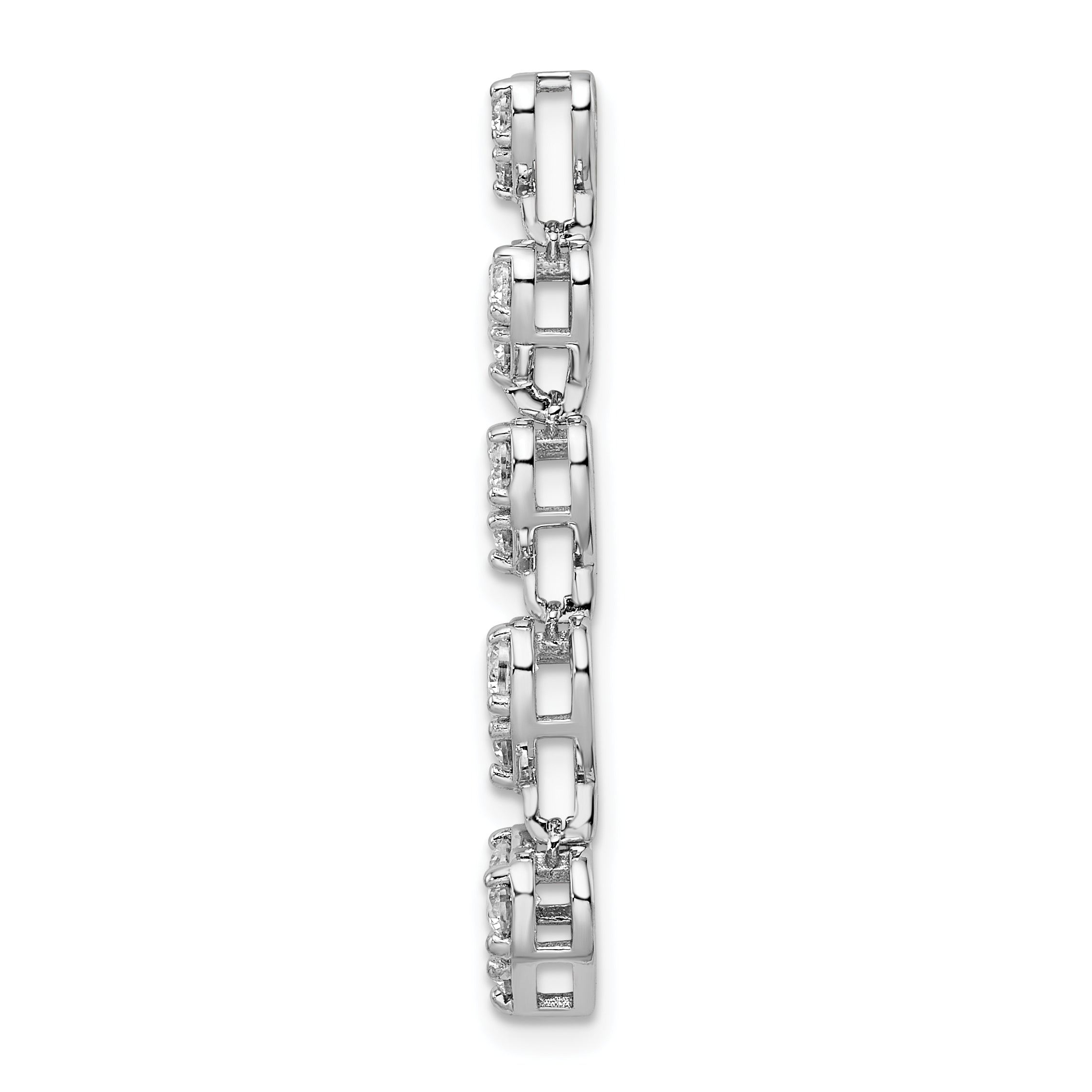 14K Weißgold 1 ct. Laborgezüchteter Diamant VS/SI+ G+ Fünf-Herzen-Stab-Ketten-Gleitanhänger