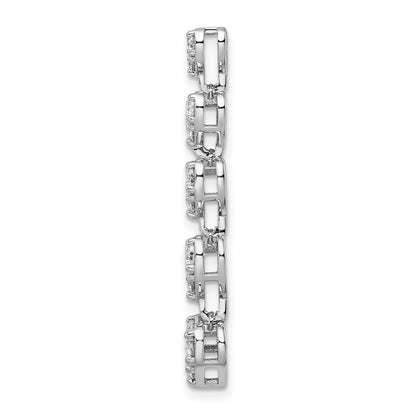 14K Weißgold 1 ct. Laborgezüchteter Diamant VS/SI+ G+ Fünf-Herzen-Stab-Ketten-Gleitanhänger