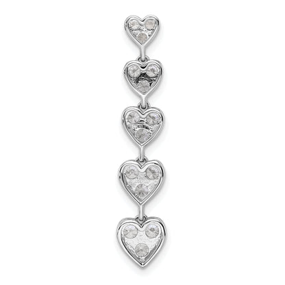 14K Weißgold 1 ct. Laborgezüchteter Diamant VS/SI+ G+ Fünf-Herzen-Stab-Ketten-Gleitanhänger