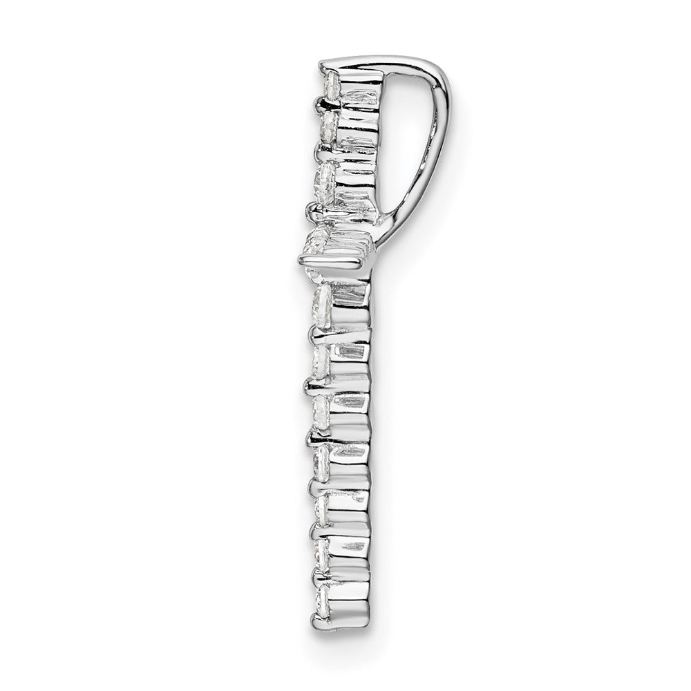 14K Weißgold Kreuz-Gleitanhänger mit 0,166 ct. im Labor gezüchteten Diamanten VS/SI+ G+ an Kette