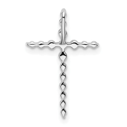 14K Weißgold Kreuz-Gleitanhänger mit 0,166 ct. im Labor gezüchteten Diamanten VS/SI+ G+ an Kette