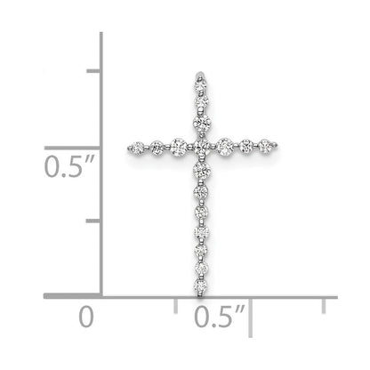 14K Weißgold Kreuz-Gleitanhänger mit 0,166 ct. im Labor gezüchteten Diamanten VS/SI+ G+ an Kette