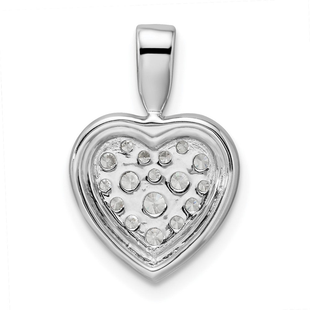 14K Weißgold gerahmter Herz-Anhänger mit 0,375 ct. laborgezüchtetem Diamant VS/SI+ G+