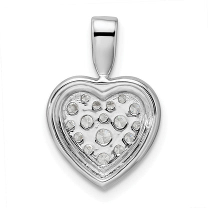 14K Weißgold gerahmter Herz-Anhänger mit 0,375 ct. laborgezüchtetem Diamant VS/SI+ G+