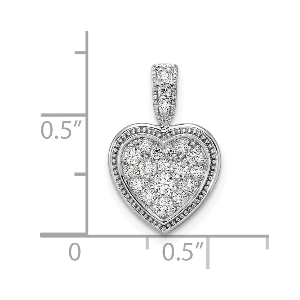 14K Weißgold gerahmter Herz-Anhänger mit 0,375 ct. laborgezüchtetem Diamant VS/SI+ G+