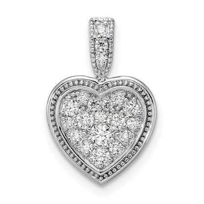 14K Weißgold gerahmter Herz-Anhänger mit 0,375 ct. laborgezüchtetem Diamant VS/SI+ G+