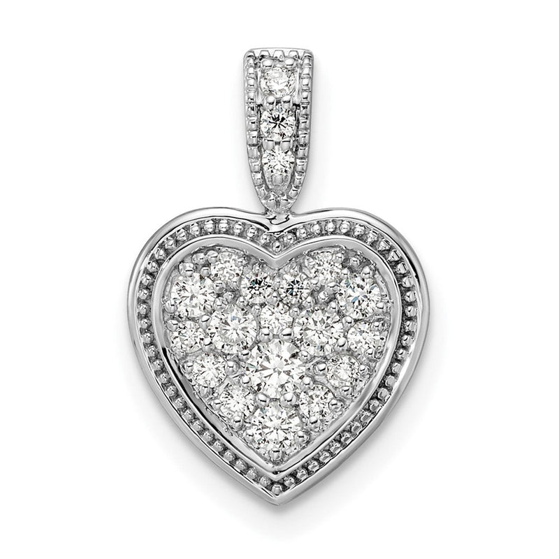 14K Weißgold gerahmter Herz-Anhänger mit 0,375 ct. laborgezüchtetem Diamant VS/SI+ G+