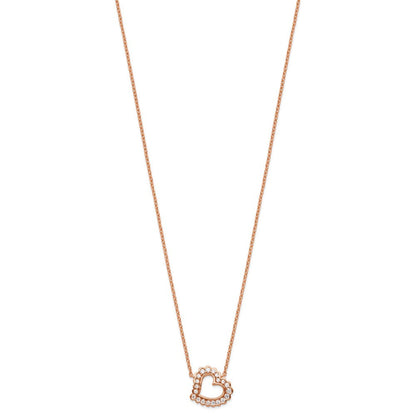 14K Roségold Im Labor Gezüchtet Diamant Vs/si+ G+ Herz Halskette