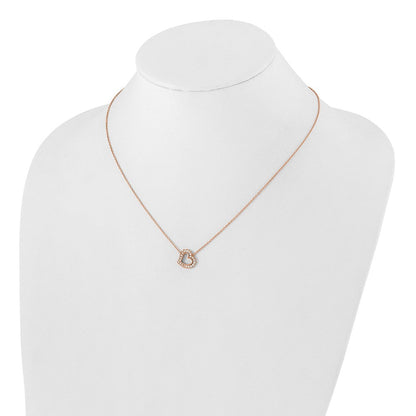 14K Roségold Im Labor Gezüchtet Diamant Vs/si+ G+ Herz Halskette