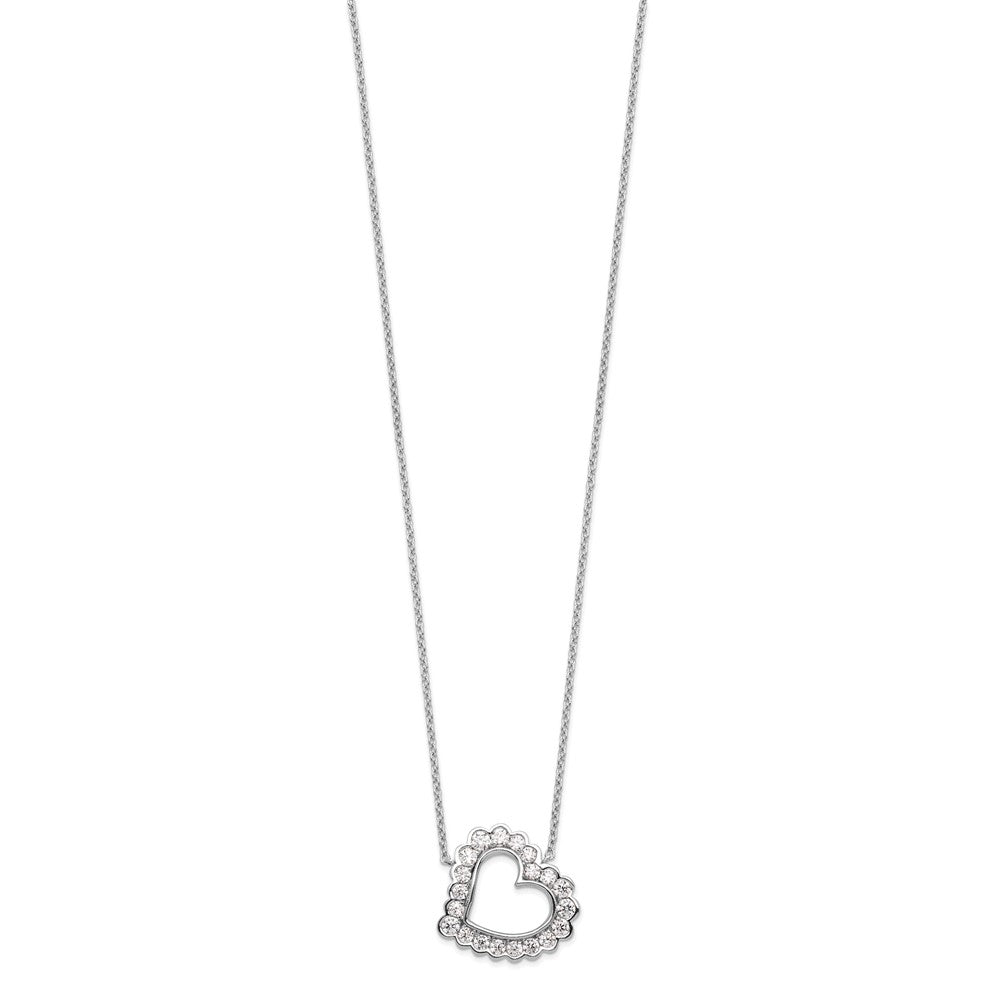 14K Weißgold 3/4 Ct. Im Labor Gezüchtet Diamant Vs/si+ G+ 18 Zoll Herz Halskette