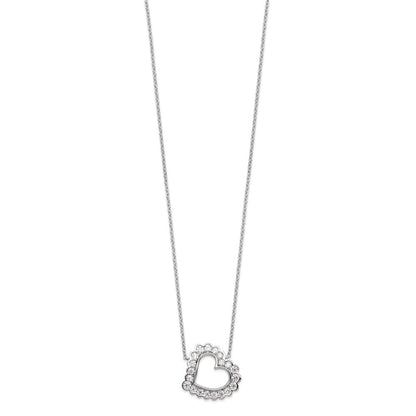 14K Weißgold 3/4 Ct. Im Labor Gezüchtet Diamant Vs/si+ G+ 18 Zoll Herz Halskette