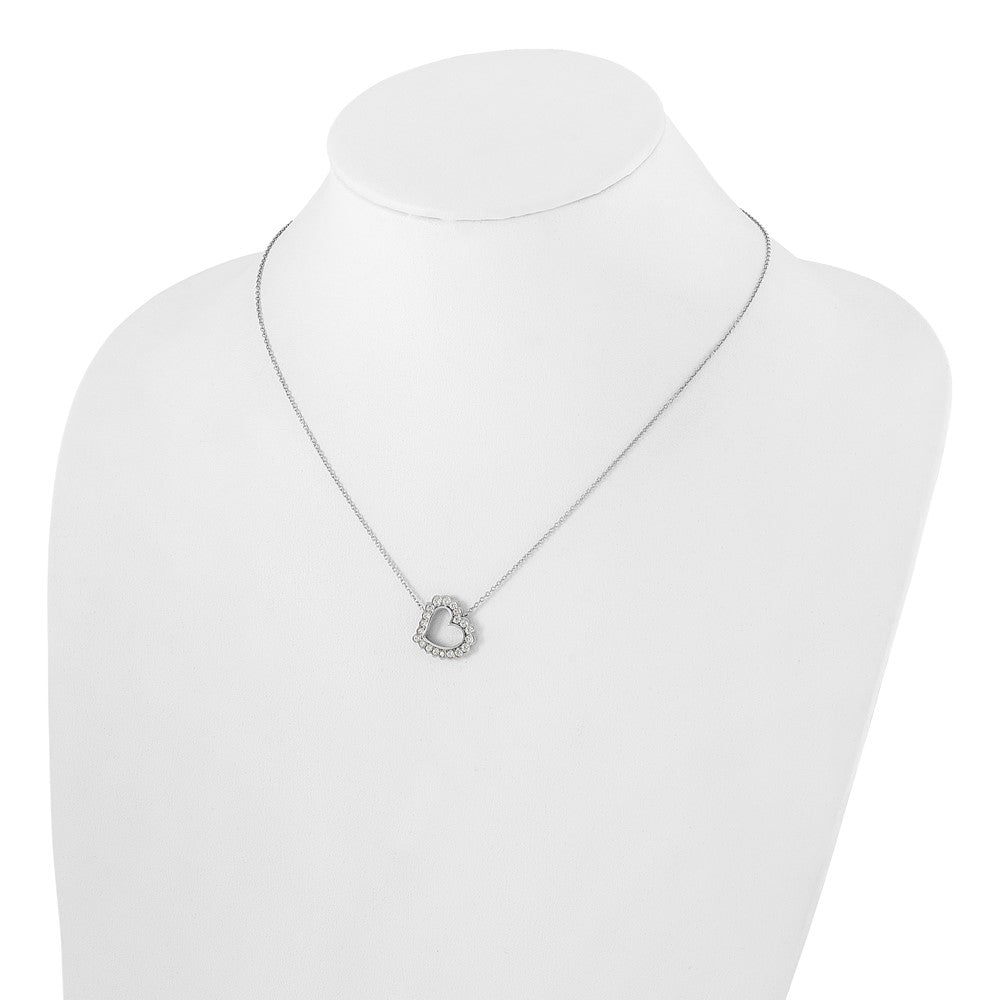 14K Weißgold 3/4 Ct. Im Labor Gezüchtet Diamant Vs/si+ G+ 18 Zoll Herz Halskette