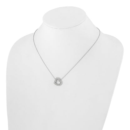 14K Weißgold 3/4 Ct. Im Labor Gezüchtet Diamant Vs/si+ G+ 18 Zoll Herz Halskette