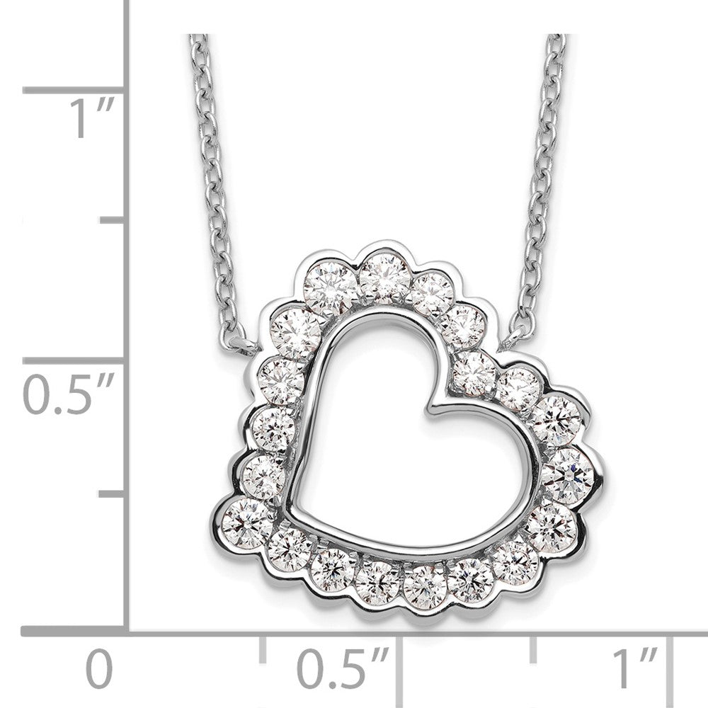 14K Weißgold 3/4 Ct. Im Labor Gezüchtet Diamant Vs/si+ G+ 18 Zoll Herz Halskette
