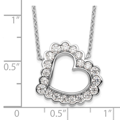 14K Weißgold 3/4 Ct. Im Labor Gezüchtet Diamant Vs/si+ G+ 18 Zoll Herz Halskette