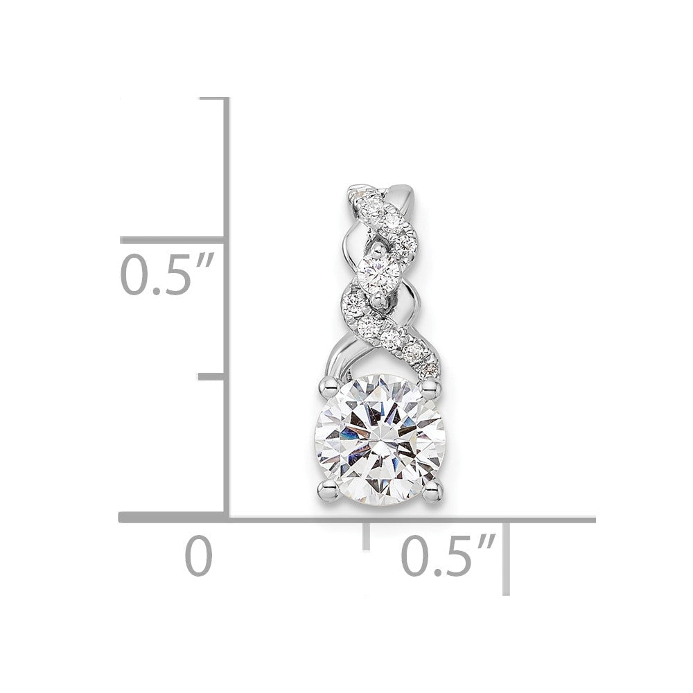 14K Weißgold Labordiamant-Gleitanhänger, 0,75 ct., VS/SI+ G+, Modekette