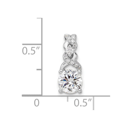 14K Weißgold Labordiamant-Gleitanhänger, 0,75 ct., VS/SI+ G+, Modekette