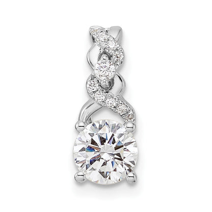 14K Weißgold Labordiamant-Gleitanhänger, 0,75 ct., VS/SI+ G+, Modekette