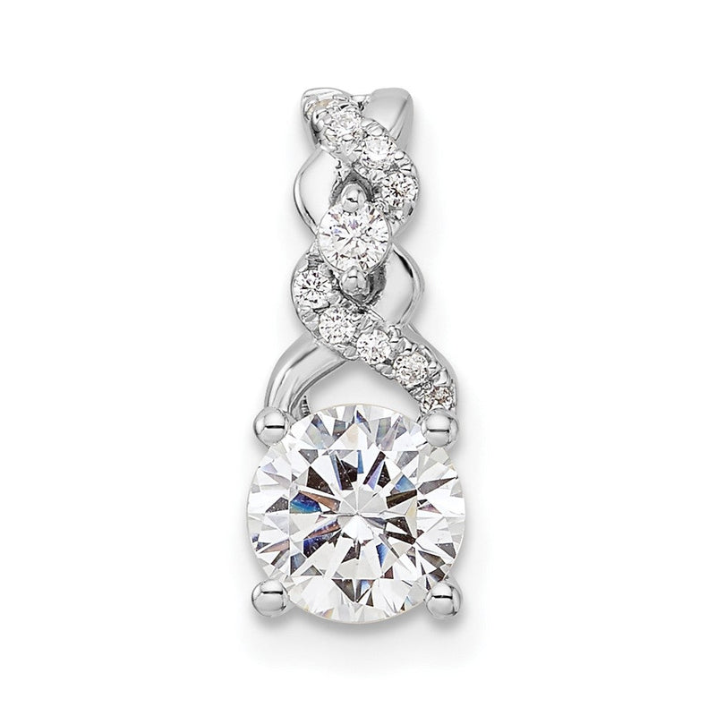 14K Weißgold Labordiamant-Gleitanhänger, 0,75 ct., VS/SI+ G+, Modekette