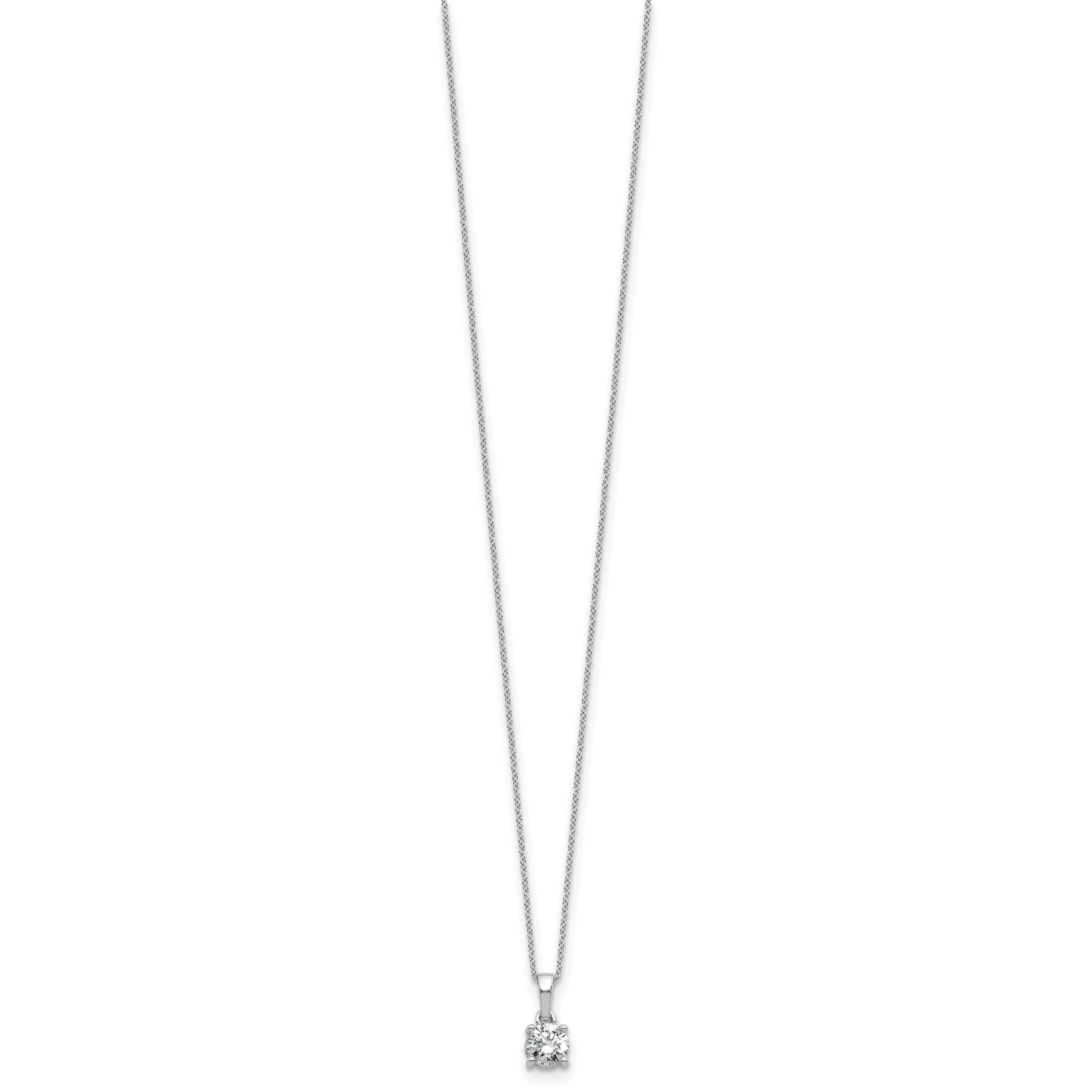 14K Weißgold Anhänger mit 0,5 ct. Labor gezüchtetem Diamant VS/SI+ G+, komplett