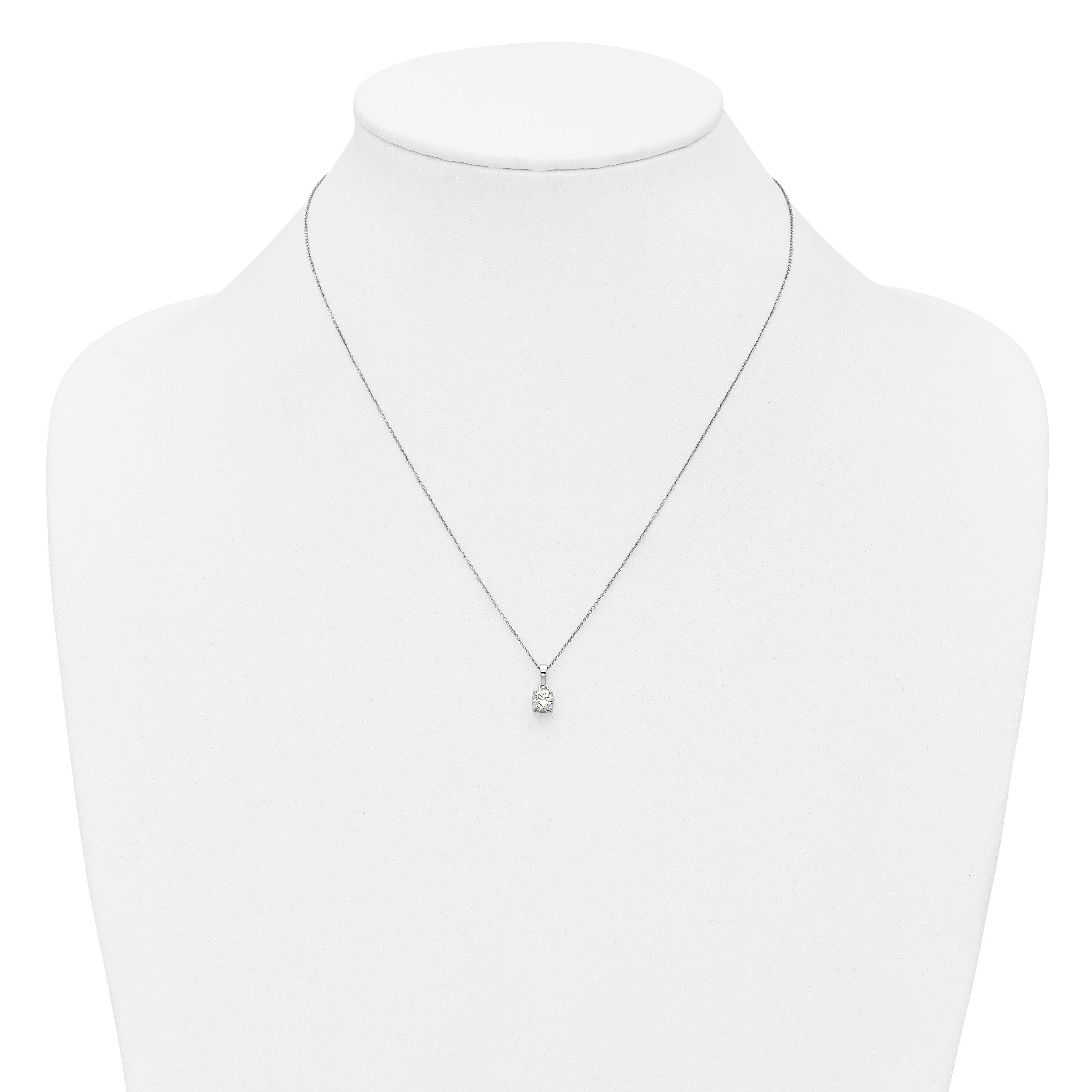 14K Weißgold Anhänger mit 0,5 ct. Labor gezüchtetem Diamant VS/SI+ G+, komplett