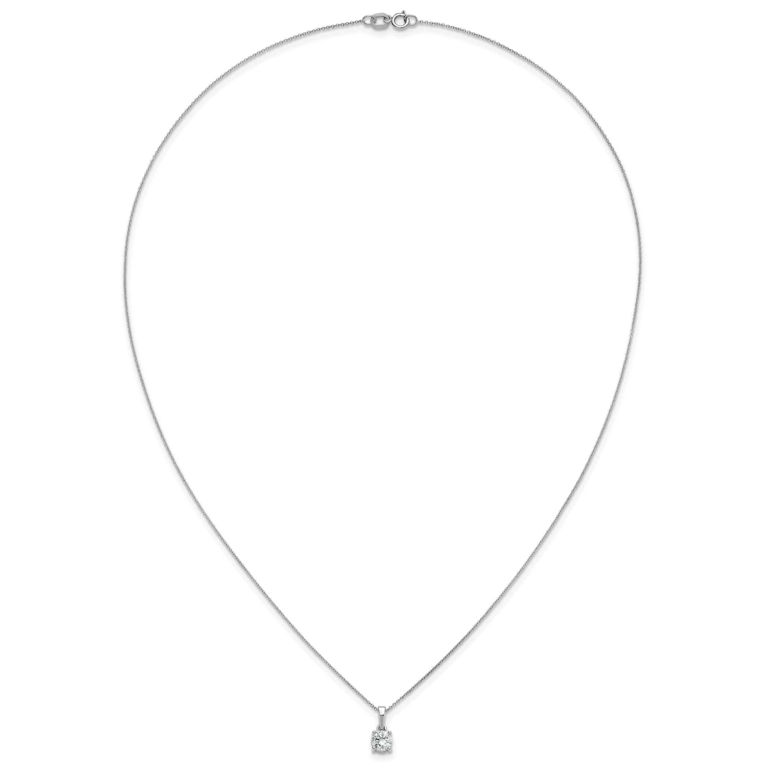 14K Weißgold Anhänger mit 0,5 ct. Labor gezüchtetem Diamant VS/SI+ G+, komplett