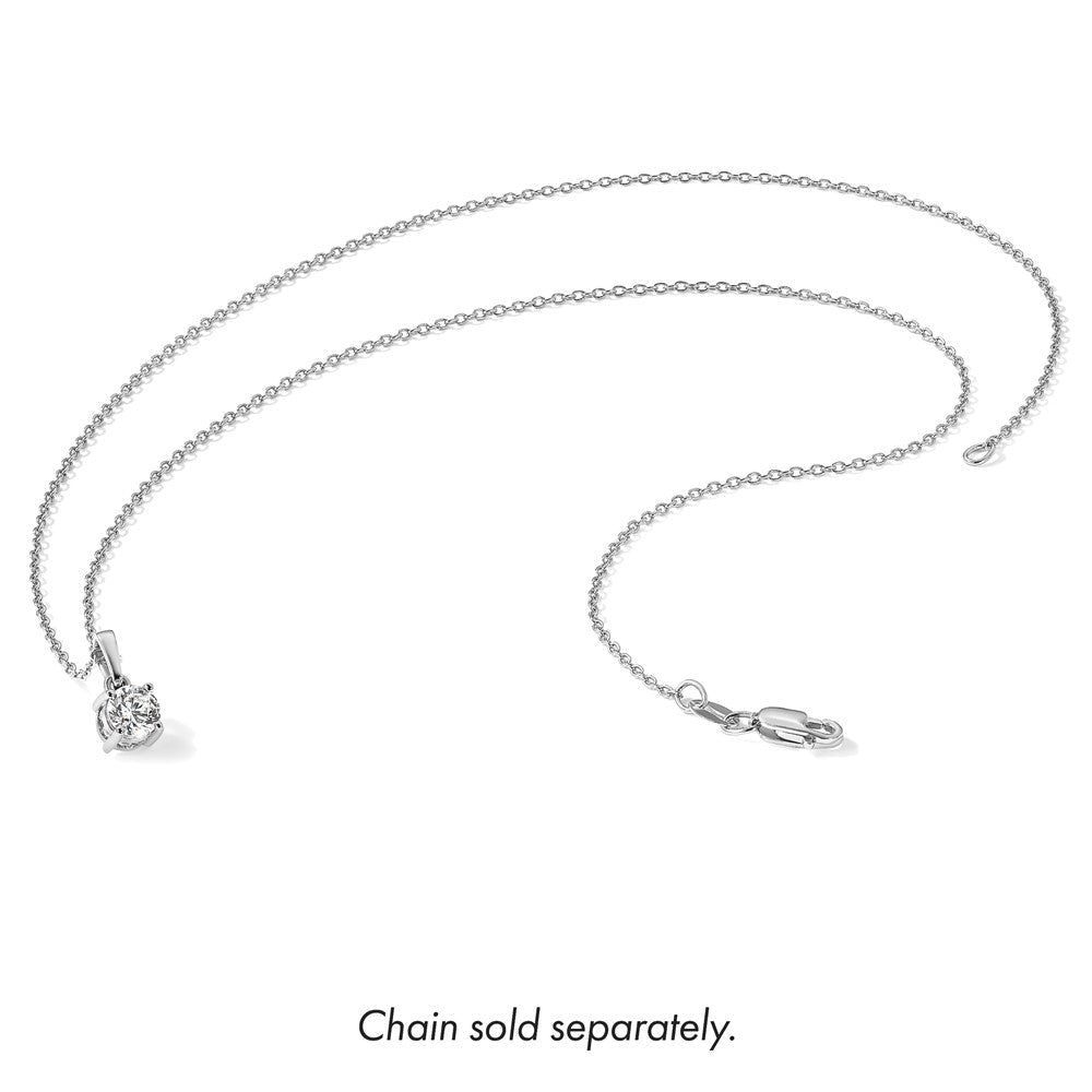 14K Weißgold Anhänger mit 0,5 ct. Labor gezüchtetem Diamant VS/SI+ G+, komplett