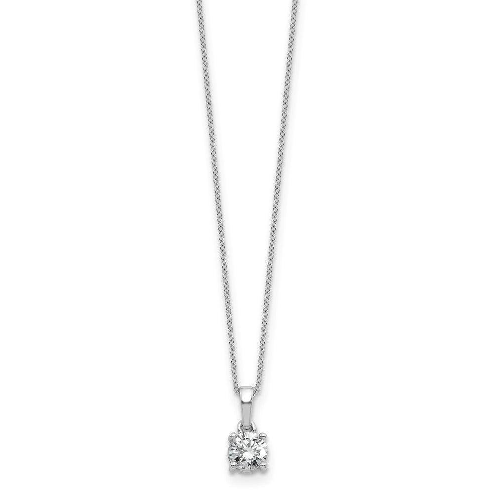 14K Weißgold Anhänger mit 0,5 ct. Labor gezüchtetem Diamant VS/SI+ G+, komplett