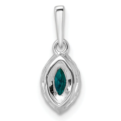 14 K Weißgold Anhänger mit 0,1 ct. Labor gezüchteten Diamanten VS/SI+ G+ und Labor gezüchteten Alexandrit-Geburtsstein für Juni