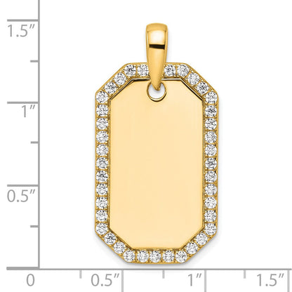 14K Gelbgold True Origin Herren 1 Karat Im Labor Gezüchtet Diamant Vs D E F Erkennungsmarke Anhänger