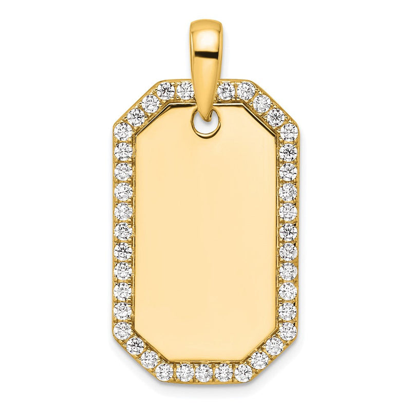 14K Gelbgold True Origin Herren 1 Karat Im Labor Gezüchtet Diamant Vs D E F Erkennungsmarke Anhänger