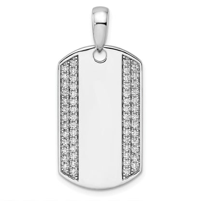 14K Weißgold True Origin Herren 3/4 Karat Im Labor Gezüchtet Diamant Vs D E F Erkennungsmarke Anhänger