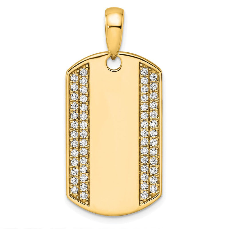 14K Gelbgold True Origin Herren 3/4 Karat Im Labor Gezüchtet Diamant Vs D E F Erkennungsmarke Anhänger