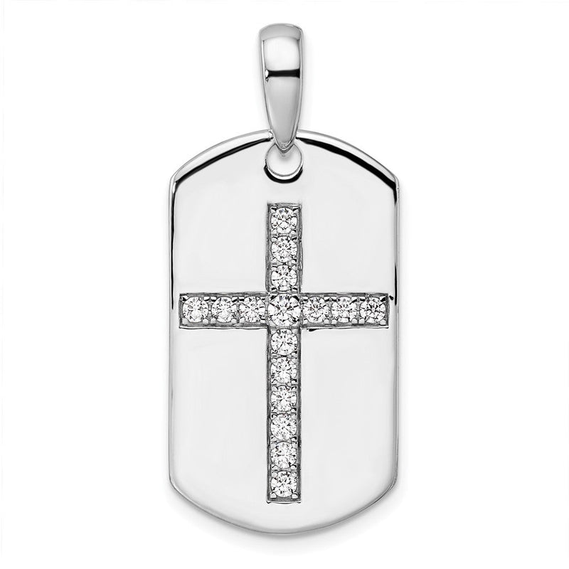 14K Weißgold True Origin Herren 1/2 Karat Im Labor Gezüchtet Diamant Vs D E F Kreuz Erkennungsmarke Anhänger