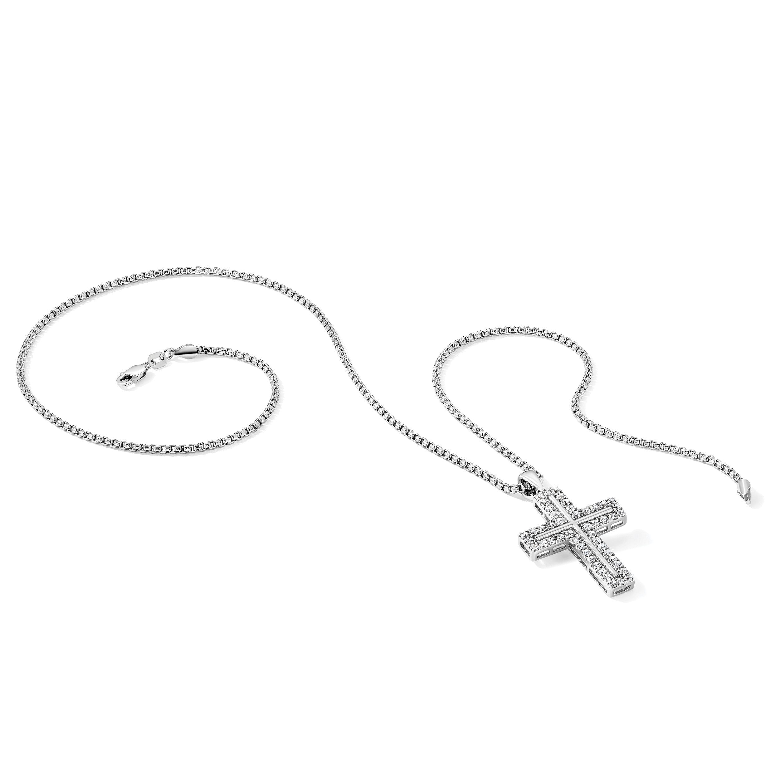 14K Weißgold True Origin 1 Karat Im Labor Gezüchtet Diamant Vs D E F Kreuz Anhänger
