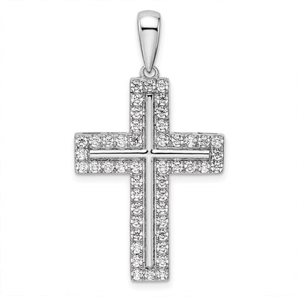 14K Weißgold True Origin 1 Karat Im Labor Gezüchtet Diamant Vs D E F Kreuz Anhänger