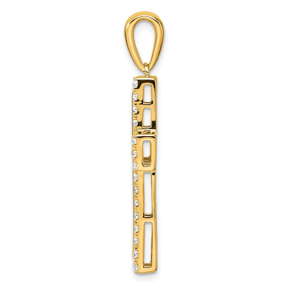 14K Gelbgold True Origin 1 Karat Im Labor Gezüchtet Diamant Vs D E F Kreuz Anhänger