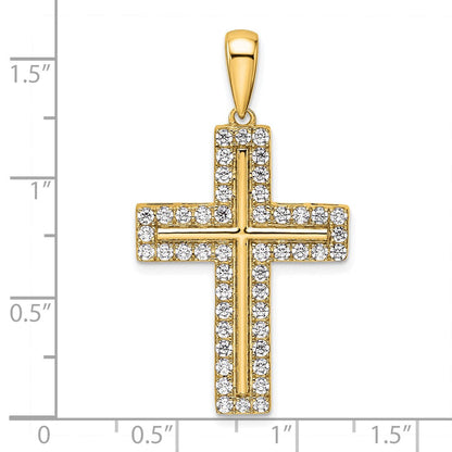 14K Gelbgold True Origin 1 Karat Im Labor Gezüchtet Diamant Vs D E F Kreuz Anhänger