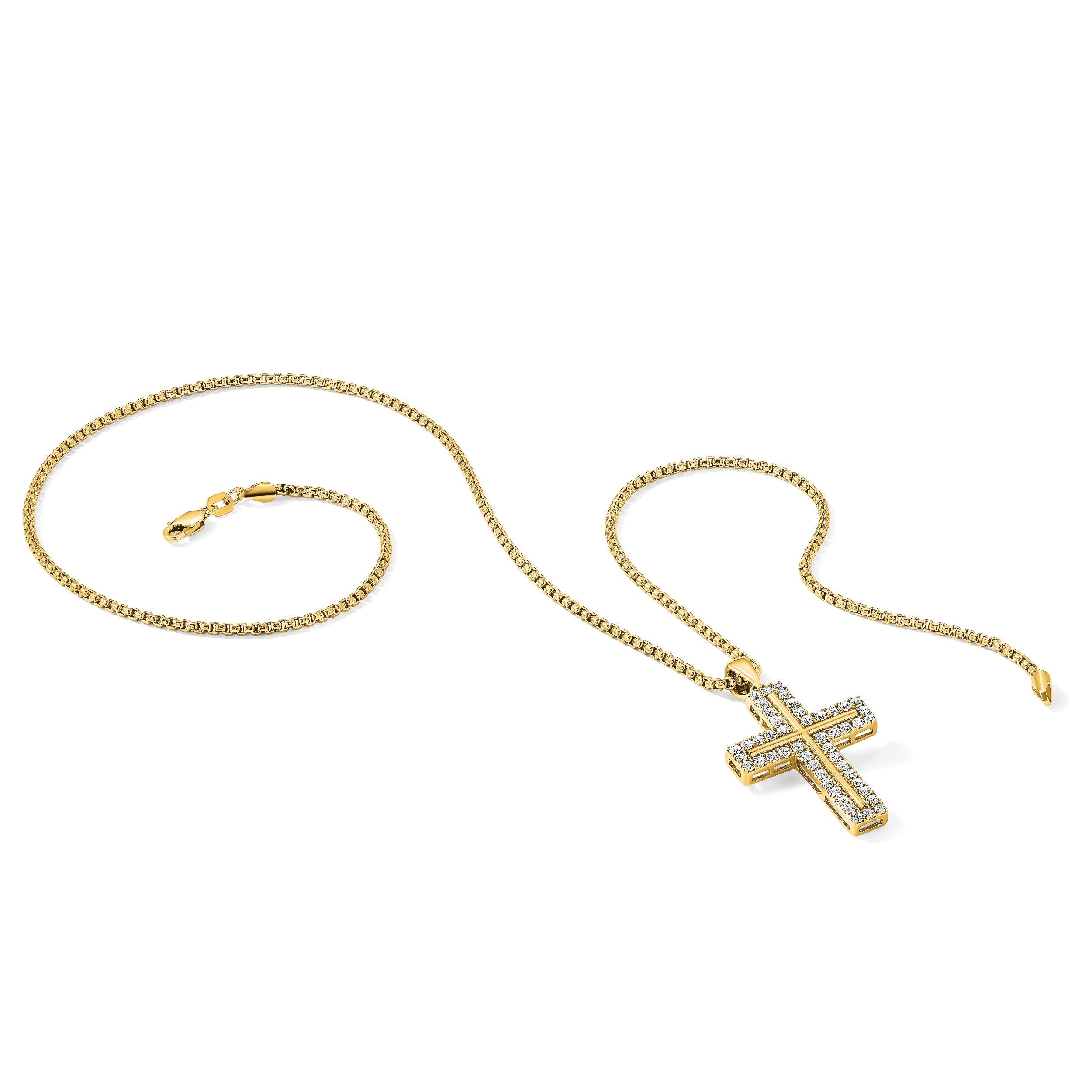 14K Gelbgold True Origin 1 Karat Im Labor Gezüchtet Diamant Vs D E F Kreuz Anhänger