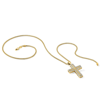 14K Gelbgold True Origin 1 Karat Im Labor Gezüchtet Diamant Vs D E F Kreuz Anhänger