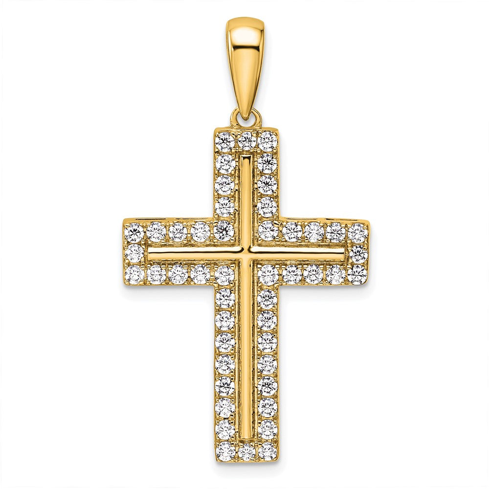 14K Gelbgold True Origin 1 Karat Im Labor Gezüchtet Diamant Vs D E F Kreuz Anhänger