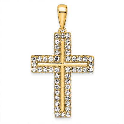 14K Gelbgold True Origin 1 Karat Im Labor Gezüchtet Diamant Vs D E F Kreuz Anhänger
