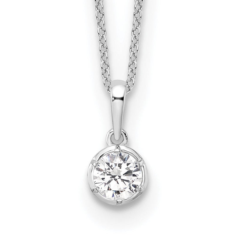 14K Weißgold True Origin 1/2 Karat Im Labor Gezüchtet Diamant Vs Def 18 Zoll Solitär Anhänger Halskette