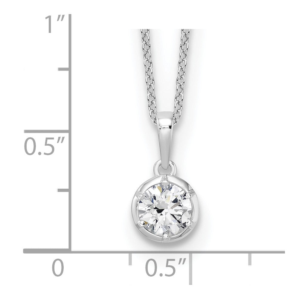 14K Weißgold True Origin 5/8 Karat Im Labor Gezüchtet Diamant Vs Def 18 Zoll Solitär Anhänger Halskette